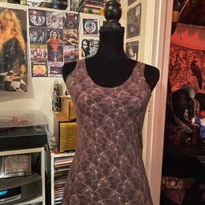 Y2K Women's Brown Lace Overlay Tank Top